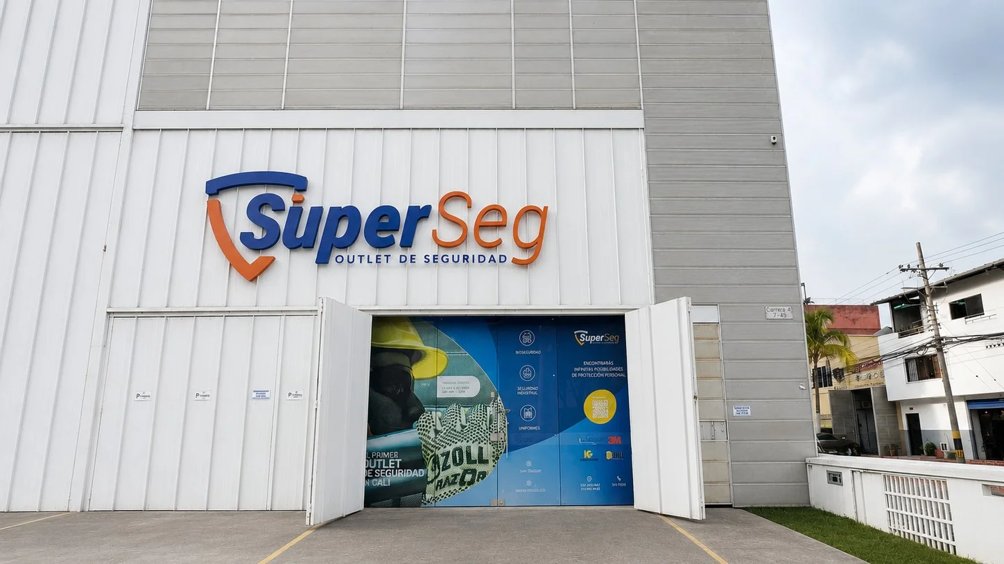Fachada de SúperSeg, outlet de seguridad de Ferresol en Cali